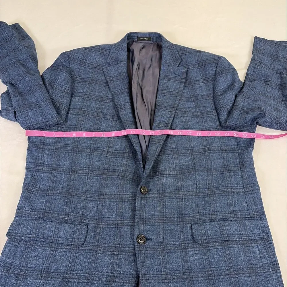 Lauren RALPH LAUREN Mens Blazer Blue & Brown Plaid Size 46L Benefits Charity